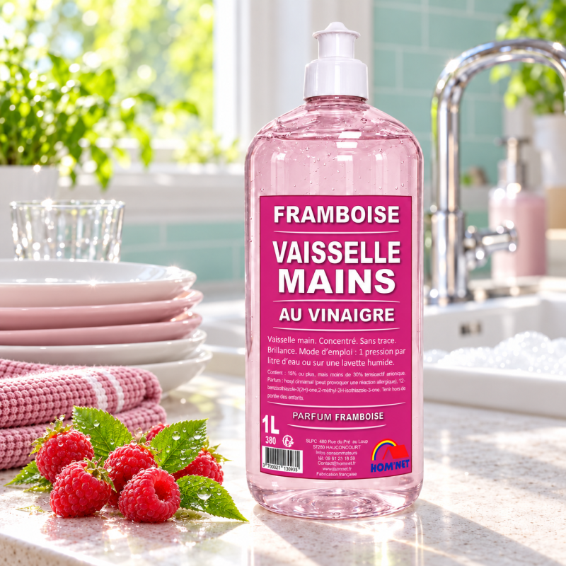 VAISSELLE MAINS FRAMBOISE