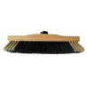 BALAI DROIT SOIE NOIRE ET BLANCHE BOIS VERNIS 29 CM