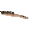 BROSSE EN ACIER MANCHE BOIS