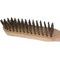 BROSSE EN ACIER MANCHE BOIS