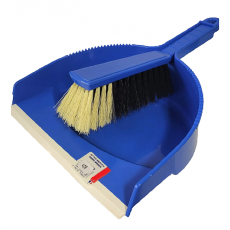 Pelle-balayette Grand Modèle Avec Réservoir - Bord Caoutchouc, Balayette Plastique Gris - 105x27.5x9 Cm