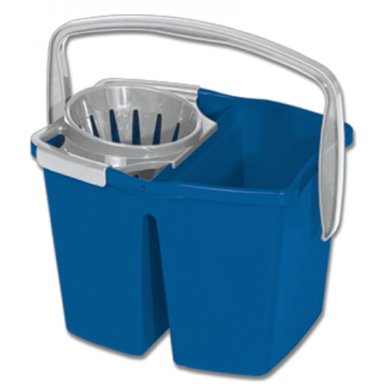 Seau De Ménage Double Compartiment Avec Essoreur - 2 Bacs De 7L, Sans Roulettes, Pour Lavage Sol Facile