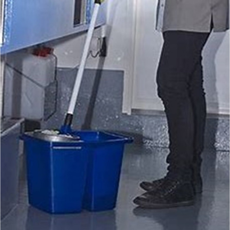 Seau De Ménage Double Compartiment Avec Essoreur - 2 Bacs De 7L, Sans Roulettes, Pour Lavage Sol Facile - 6