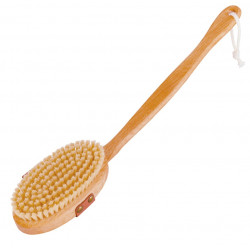 BROSSE DE BAIN BOIS DE HETRE CUIR