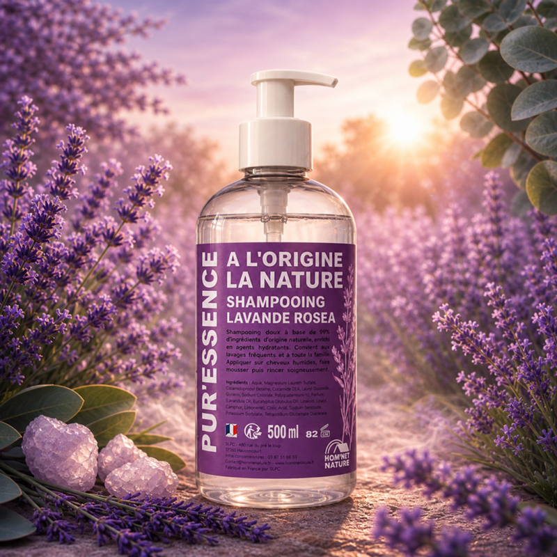 SHAMPOOING NATUREL PUR'ESSENCE LAVANDE ROSEA
