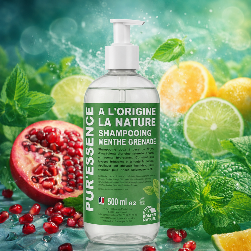 SHAMPOOING NATUREL PUR'ESSENCE MENTHE GRENADE